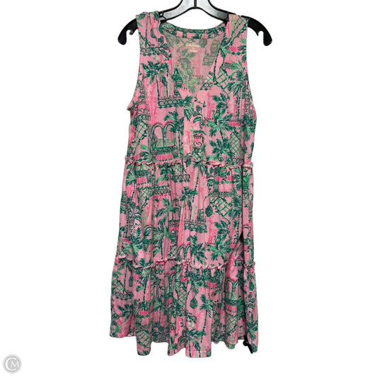 Dress Designer By Lilly Pulitzer In Green & Pink, Size: M