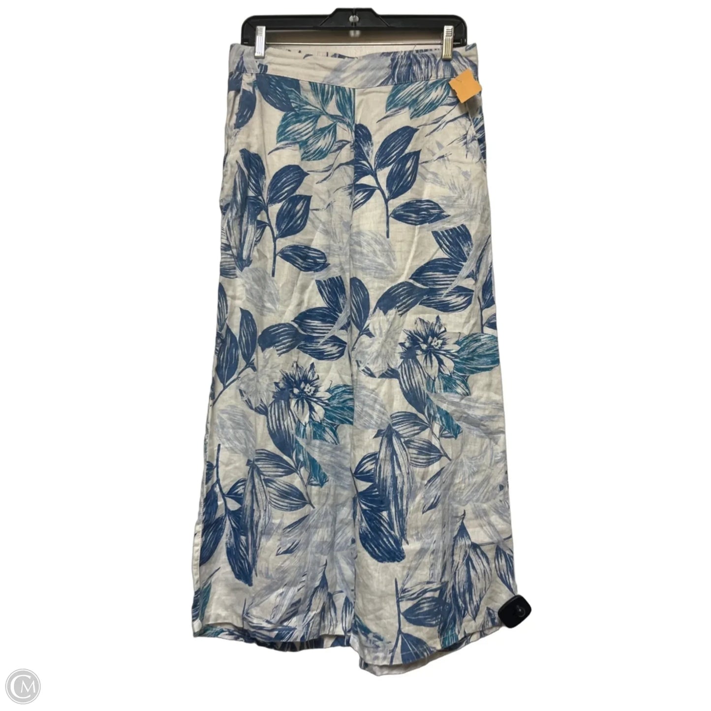 Pants Wide Leg By C And C In Blue & White, Size: M
