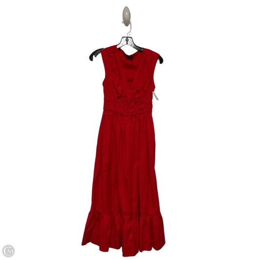 Dress Casual Midi By Vineyard Vines In Red, Size: Xxs