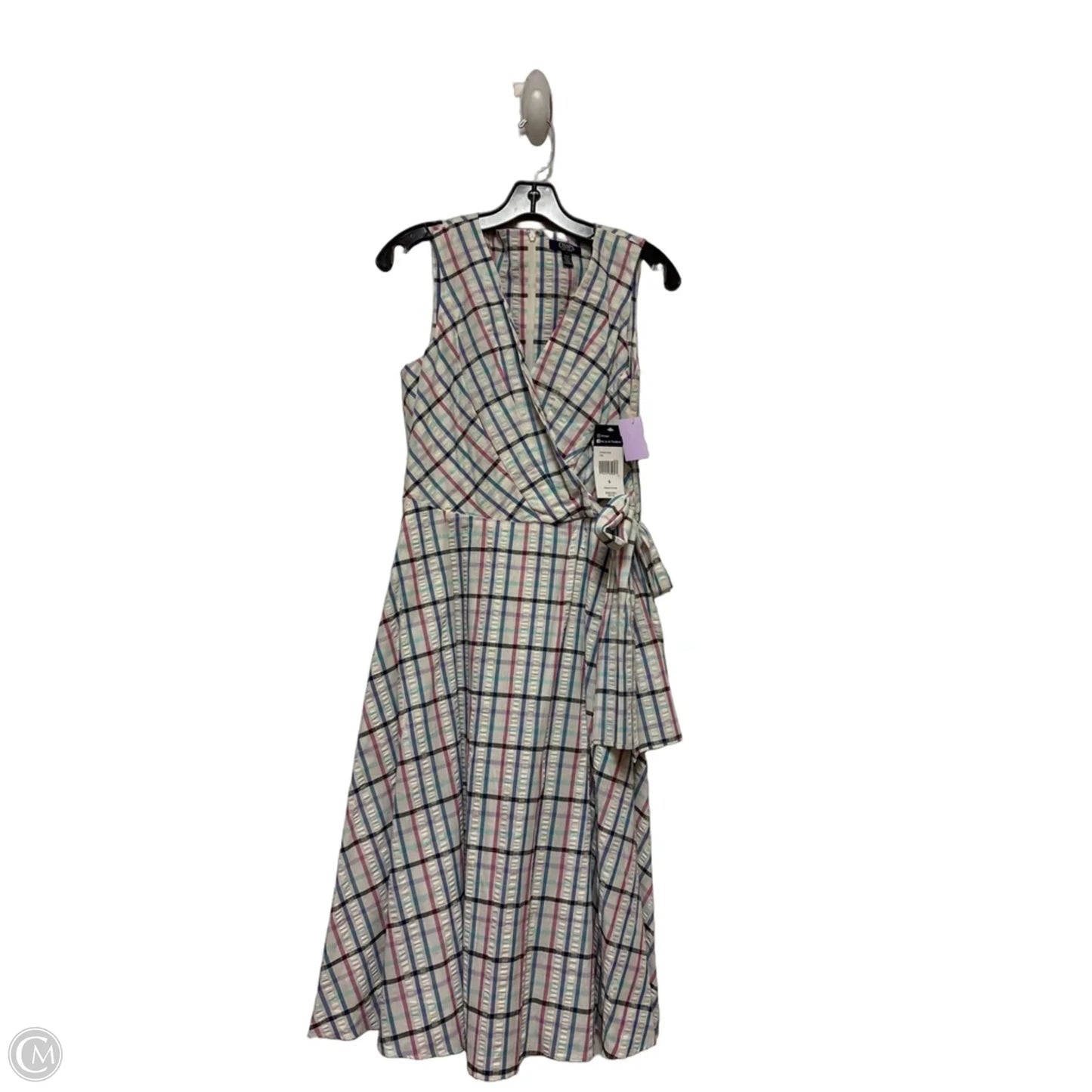 Dress Casual Midi By Chaps In Plaid Pattern, Size: S
