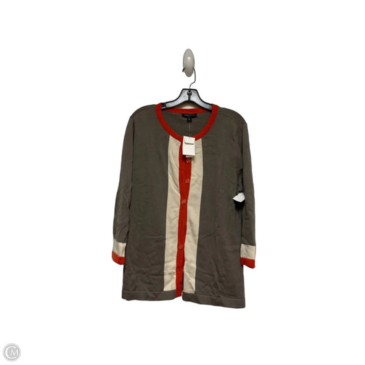 Cardigan By Banana Republic In Grey & Orange, Size: Xl