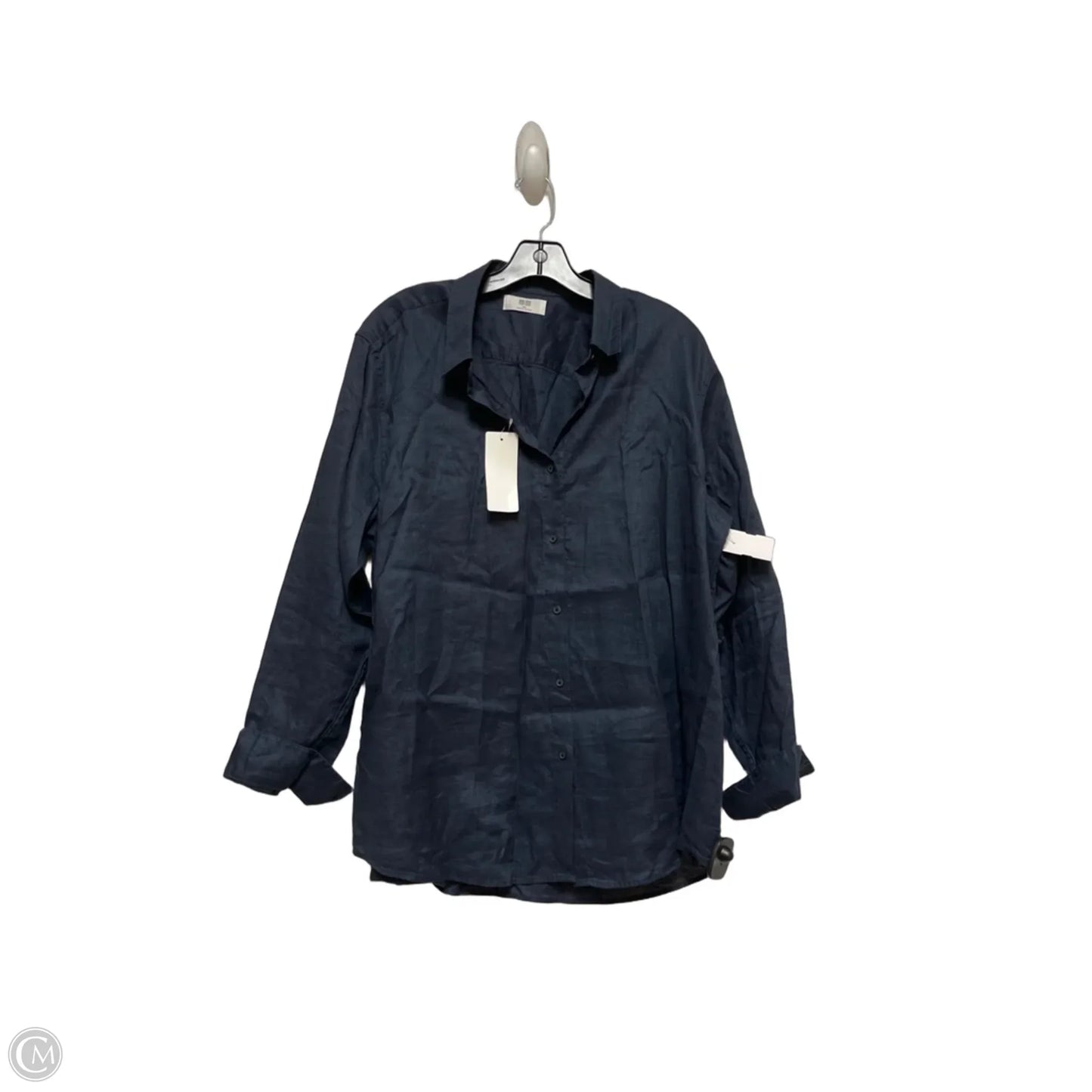 Top Long Sleeve By Uniqlo In Navy, Size: 2x