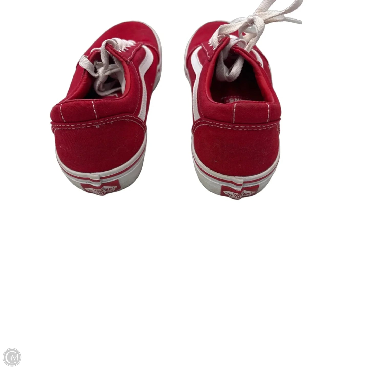 Shoes Sneakers By Vans In Red & White, Size: 5.5
