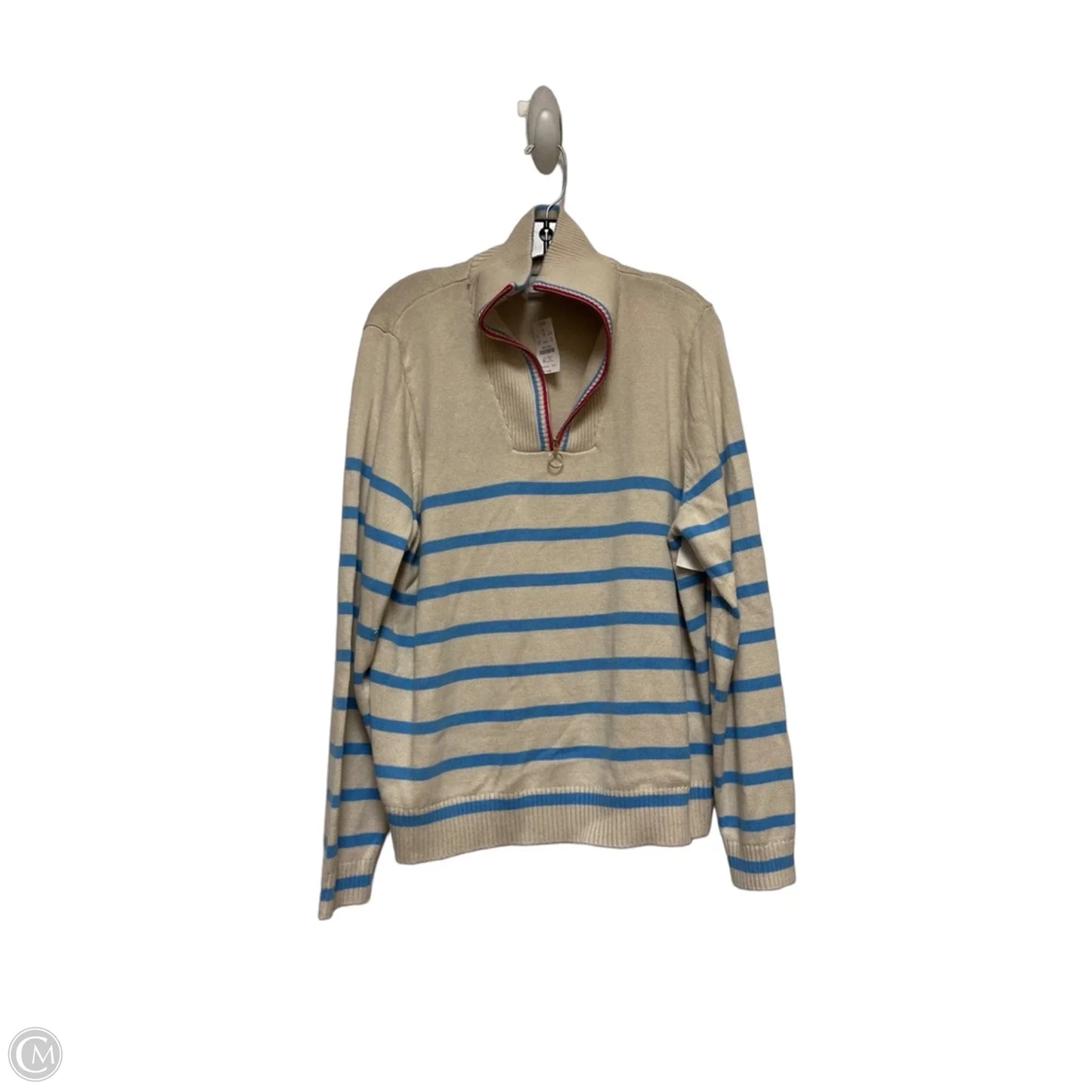 Sweater By J. Crew In Blue & Cream, Size: 2x