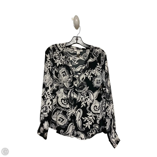 Top Long Sleeve By White House Black Market In Black & White, Size: S