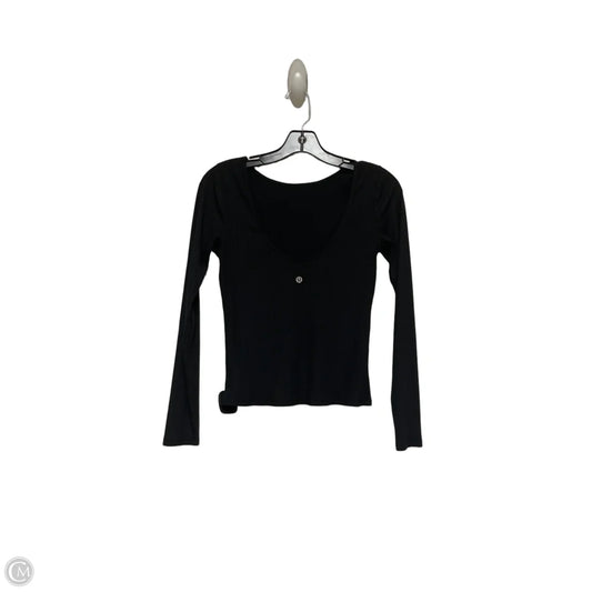 Athletic Top Long Sleeve Crewneck By Lululemon In Black, Size: S