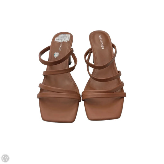 Sandals Heels Block By Marc Fisher In Brown, Size: 10