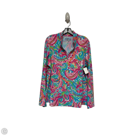 Athletic Top Long Sleeve Crewneck By Ibkul In Blue & Pink, Size: Xxl