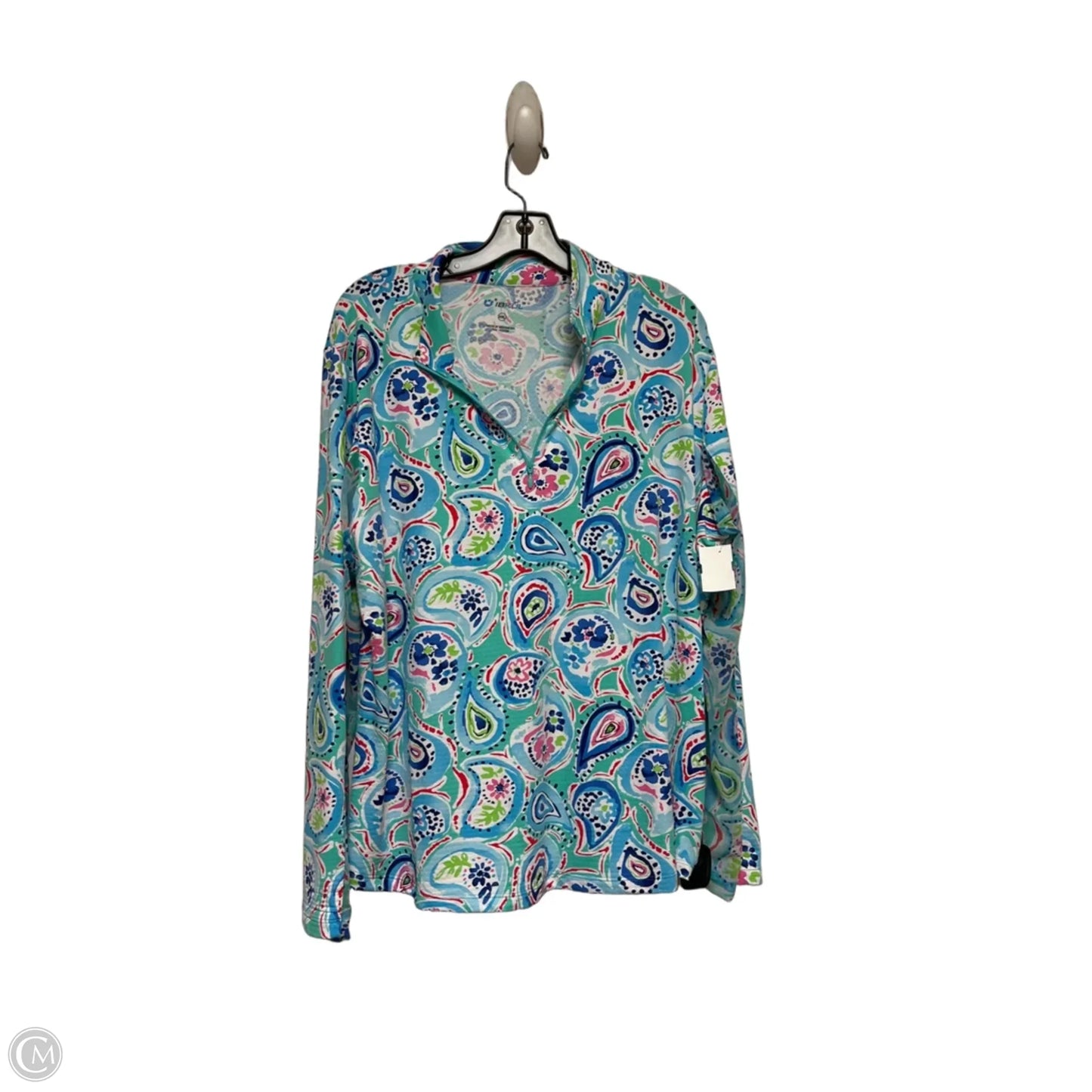 Athletic Top Long Sleeve Crewneck By Ibkul In Paisley Print, Size: Xxl