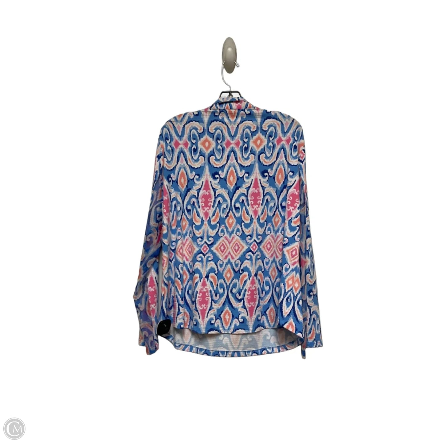 Athletic Top Long Sleeve Crewneck By Ibkul In Blue & Pink, Size: Xxl