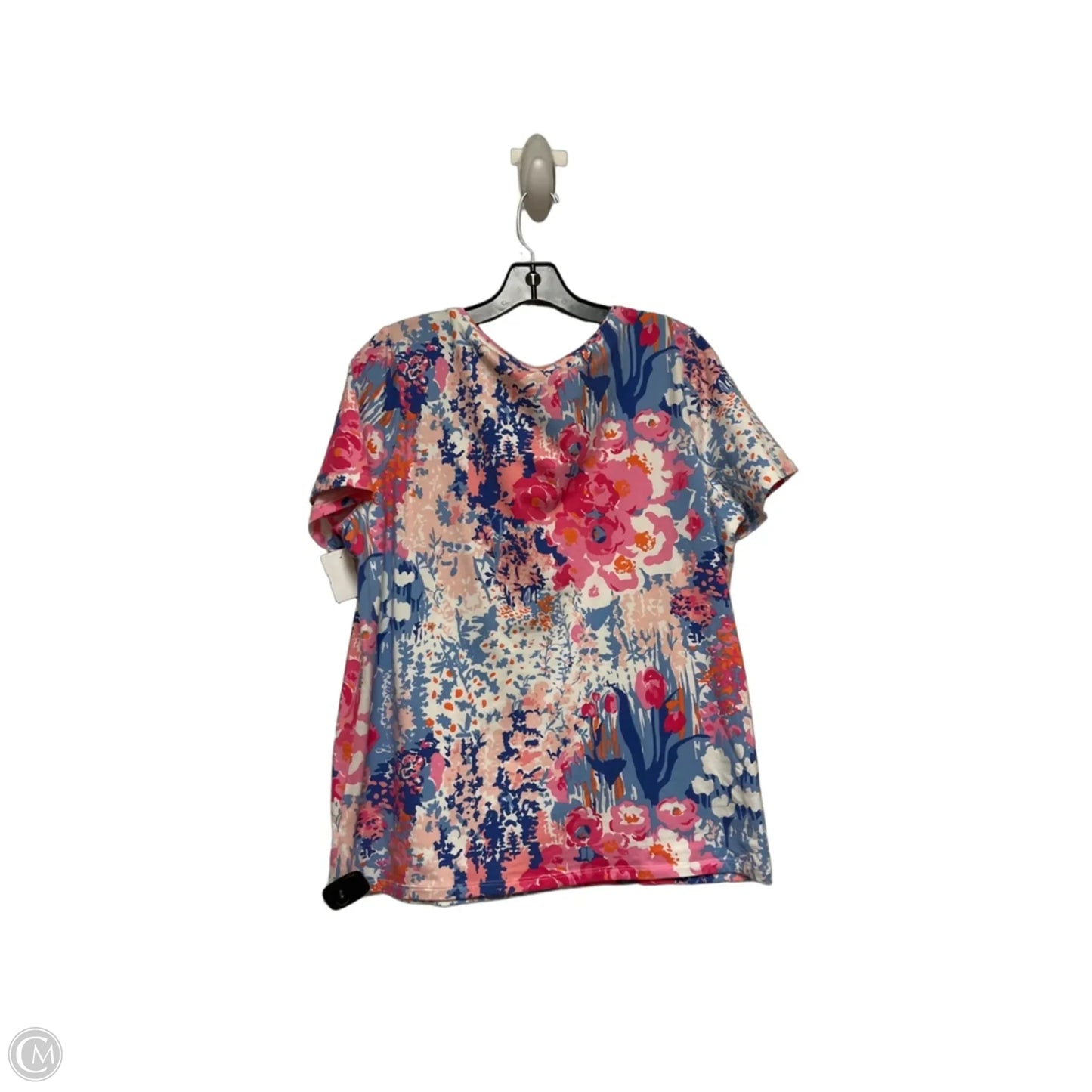 Top Short Sleeve Basic By Talbots In Blue & Pink, Size: Xl