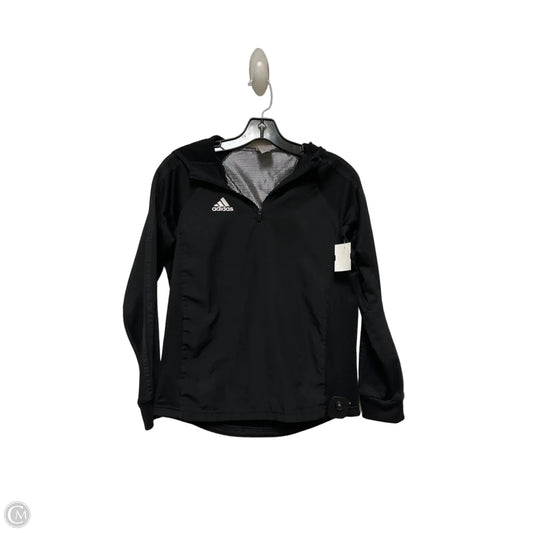Athletic Jacket By Adidas In Black & White, Size: M