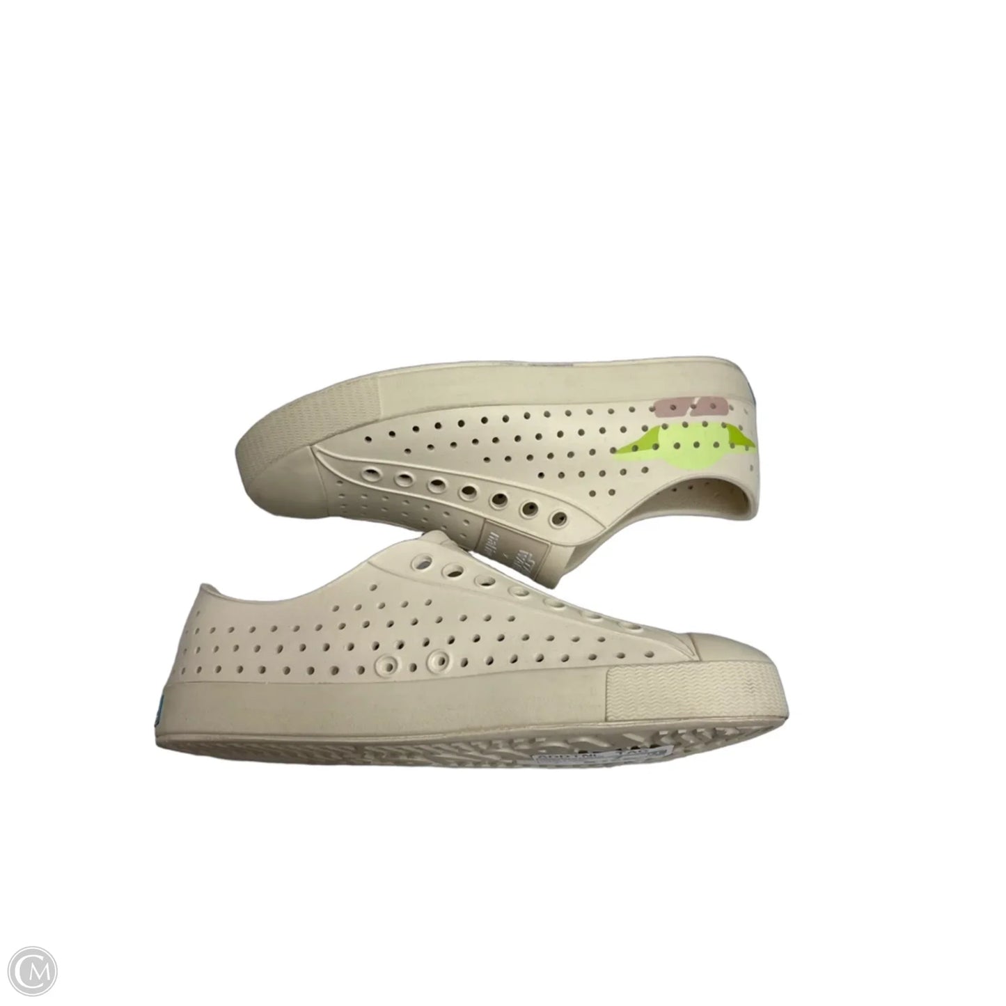 Shoes Flats By Clothes Mentor In Cream & Green, Size: 9