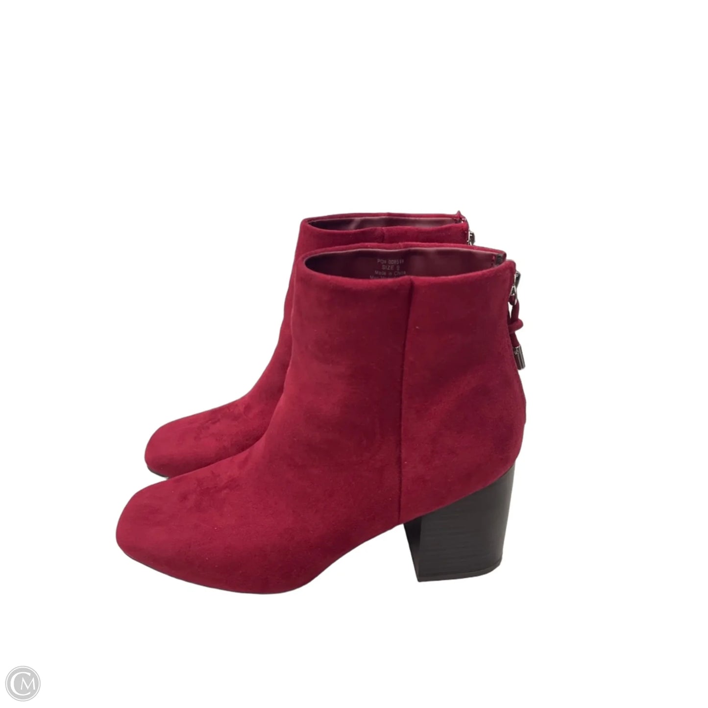 Boots Ankle Heels By Journee In Red, Size: 9