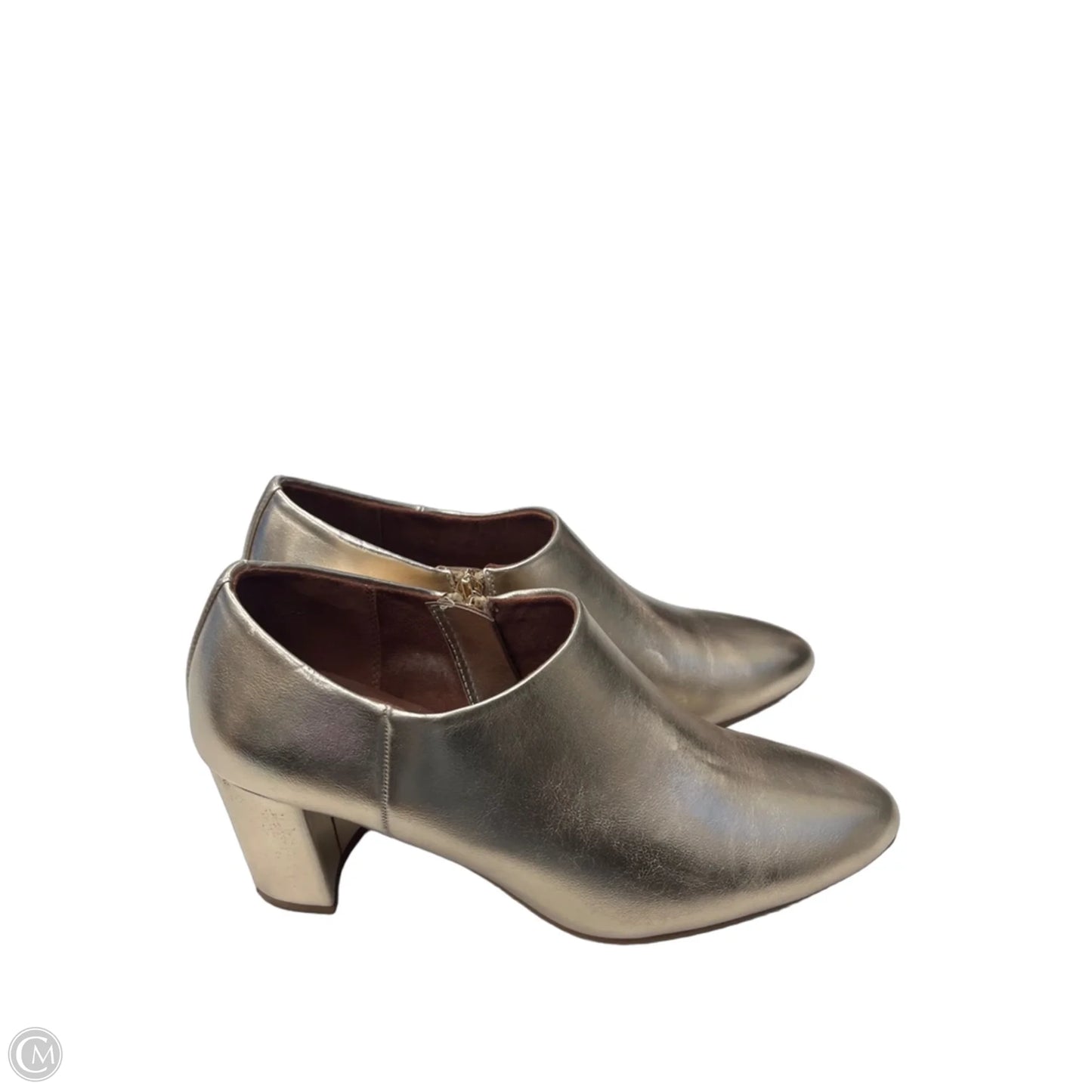 Boots Ankle Heels By Aerosoles In Gold, Size: 9