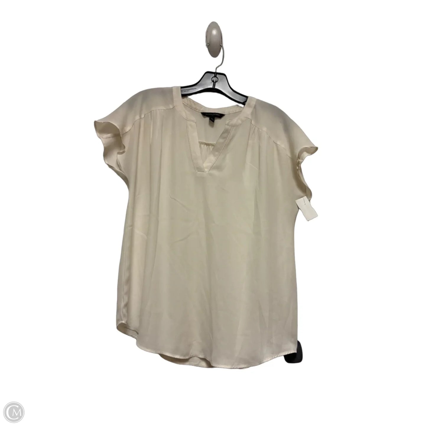 Top Short Sleeve By Banana Republic In Cream, Size: S