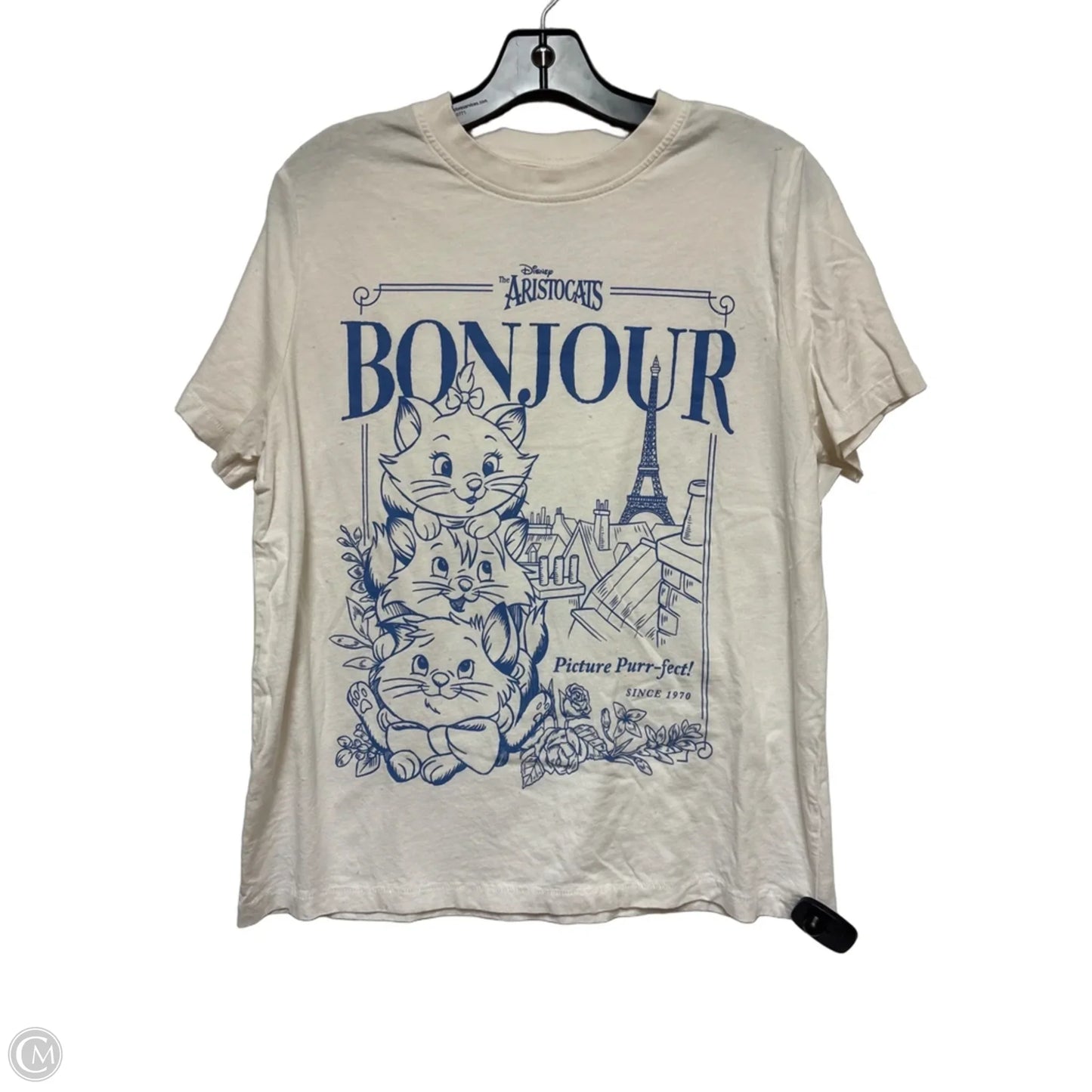 Top Short Sleeve Basic By Primark In Blue & White, Size: L