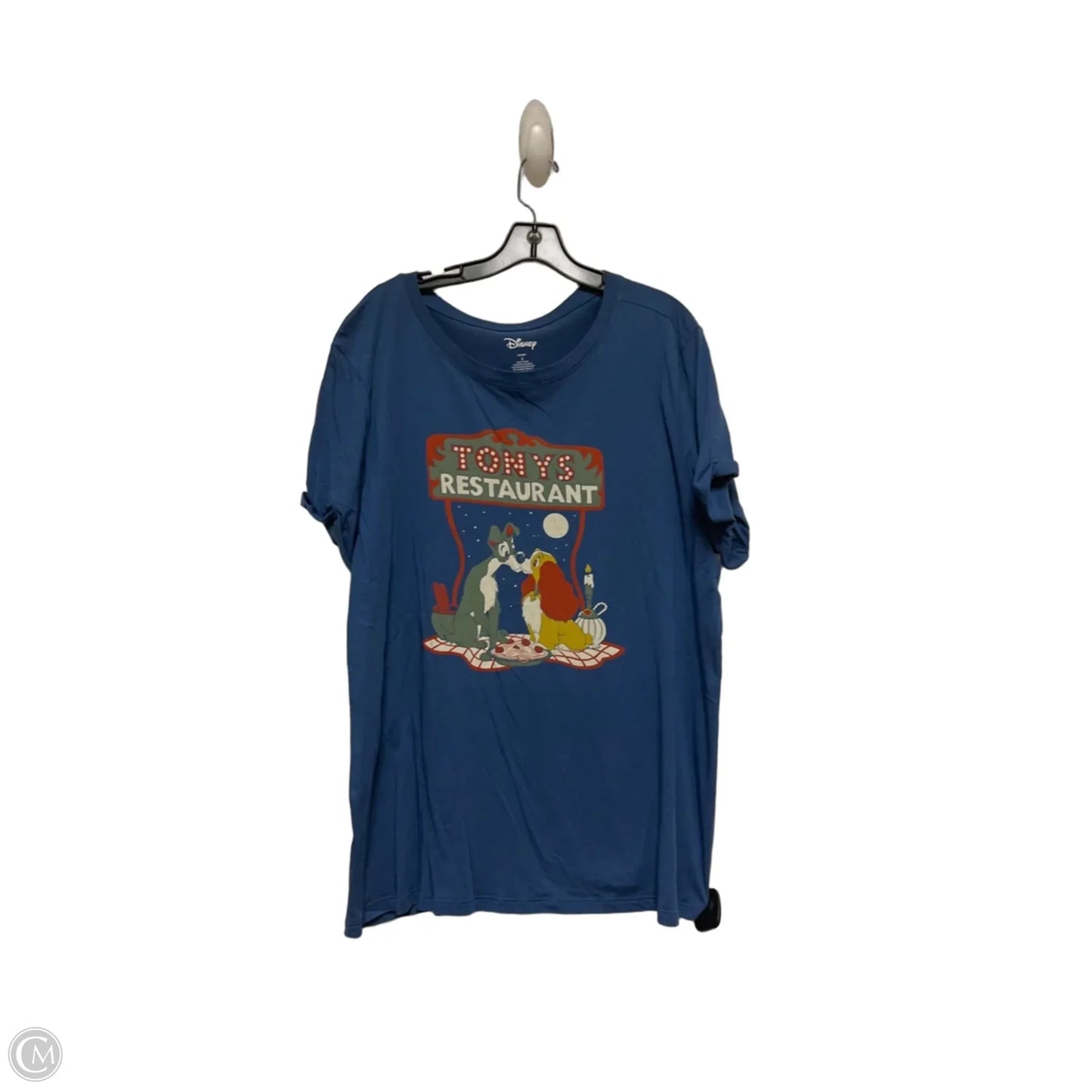 Top Short Sleeve By Disney In Blue, Size: 2x