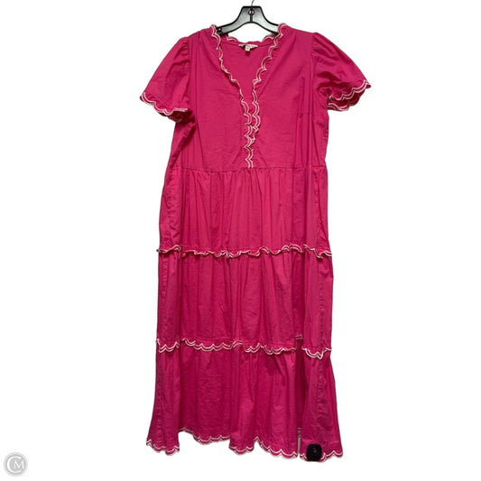 Dress Casual Maxi By Crown And Ivy In Pink & White, Size: Xl