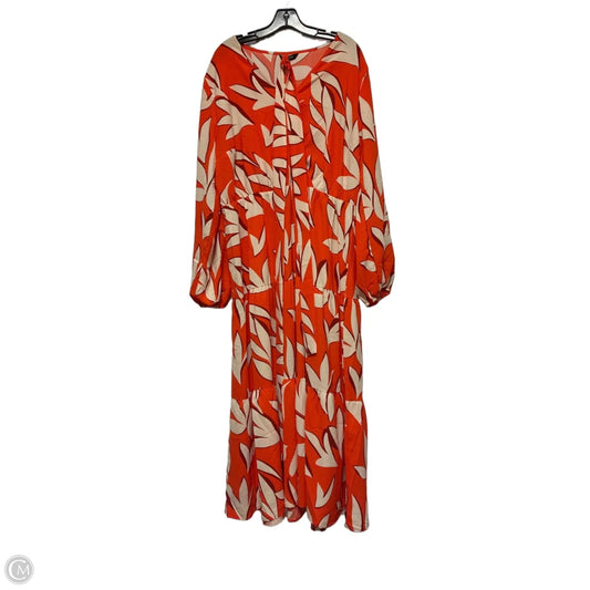 Dress Casual Maxi By Clothes Mentor In Orange & White, Size: Xxl