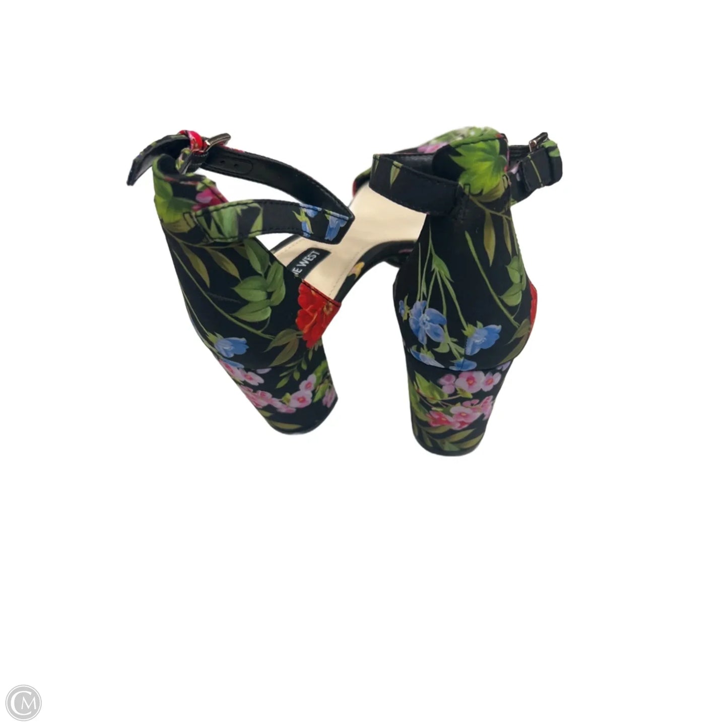 Sandals Heels Block By Nine West In Floral Print, Size: 8.5
