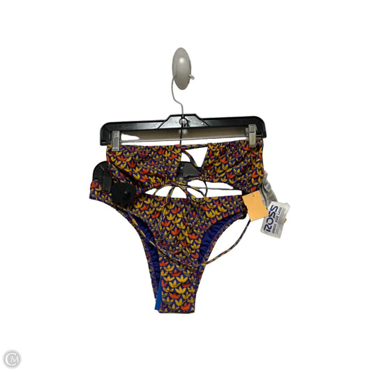 Swimsuit 2pc By Adidas In Purple & Yellow, Size: L
