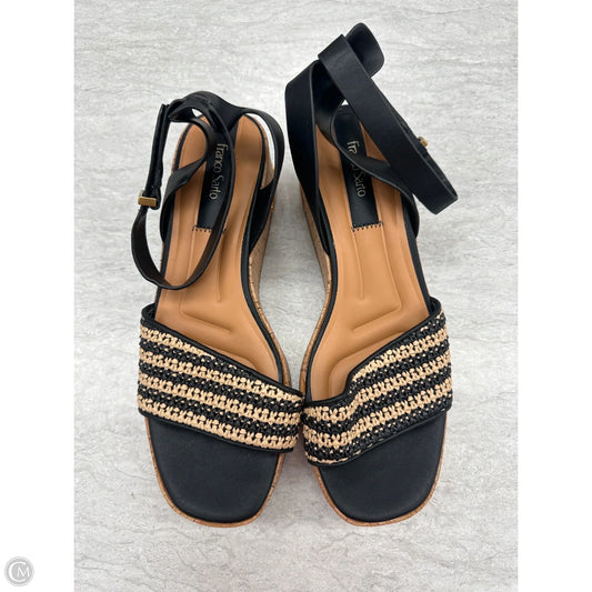 Shoes Heels Wedge By Franco Sarto In Black & Brown, Size: 9