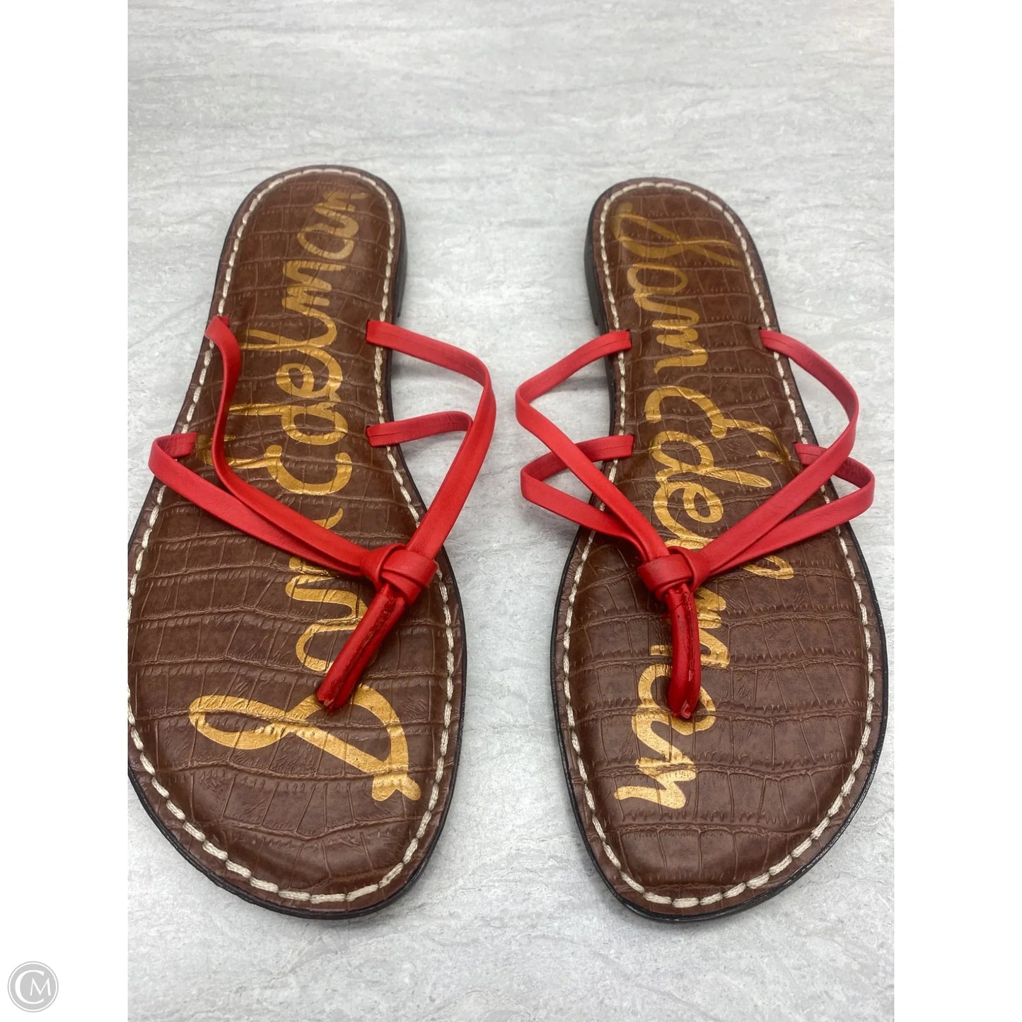 Sandals Flats By Sam Edelman In Brown & Red, Size: 9