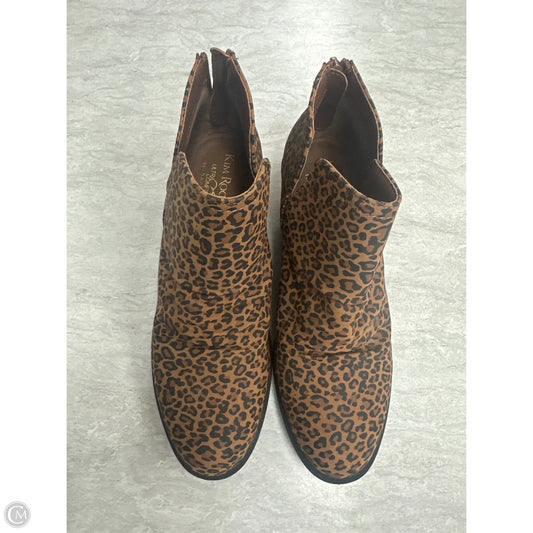 Boots Ankle Flats By Kim Rogers In Animal Print, Size: 7.5