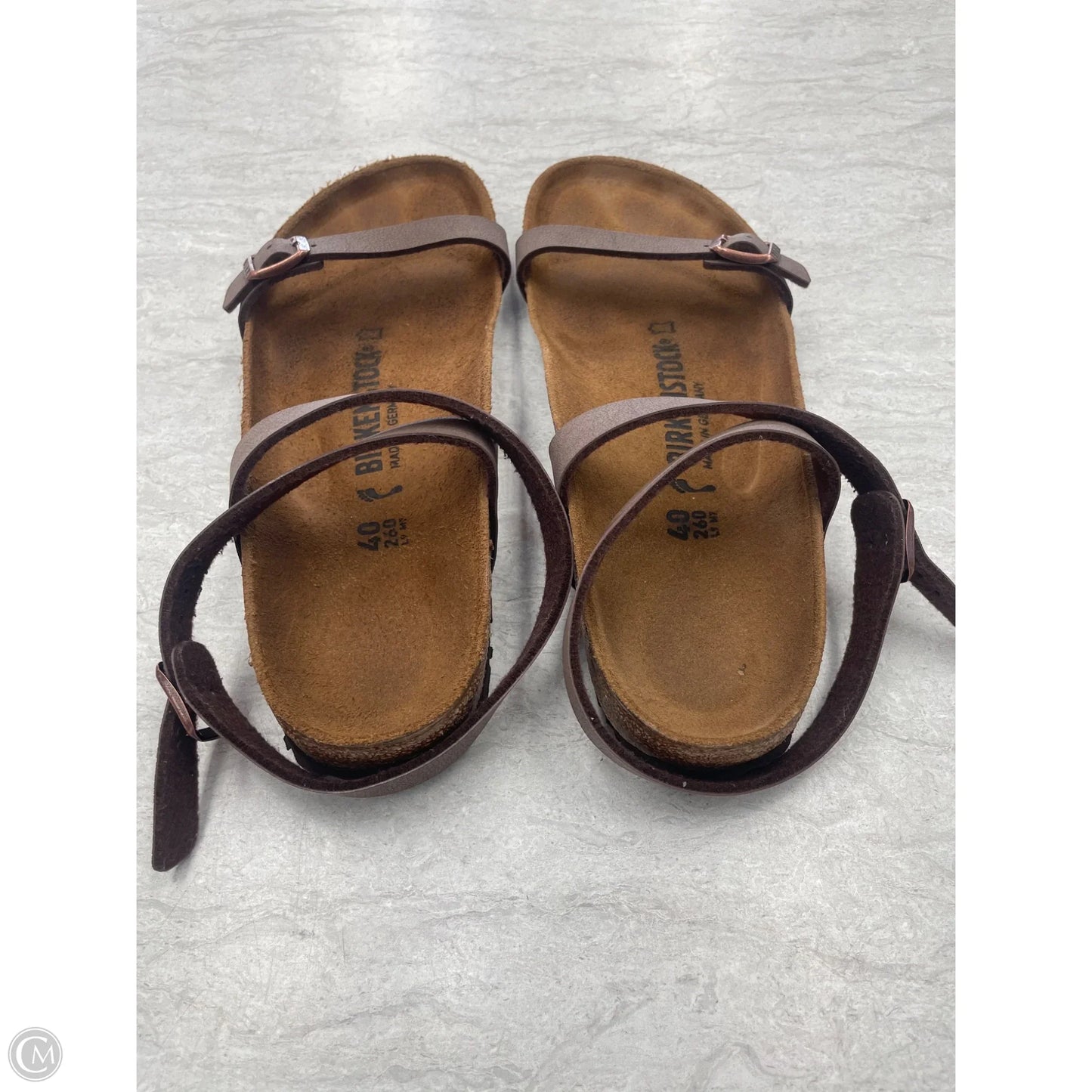 Sandals Flats By Birkenstock In Brown, Size: 9