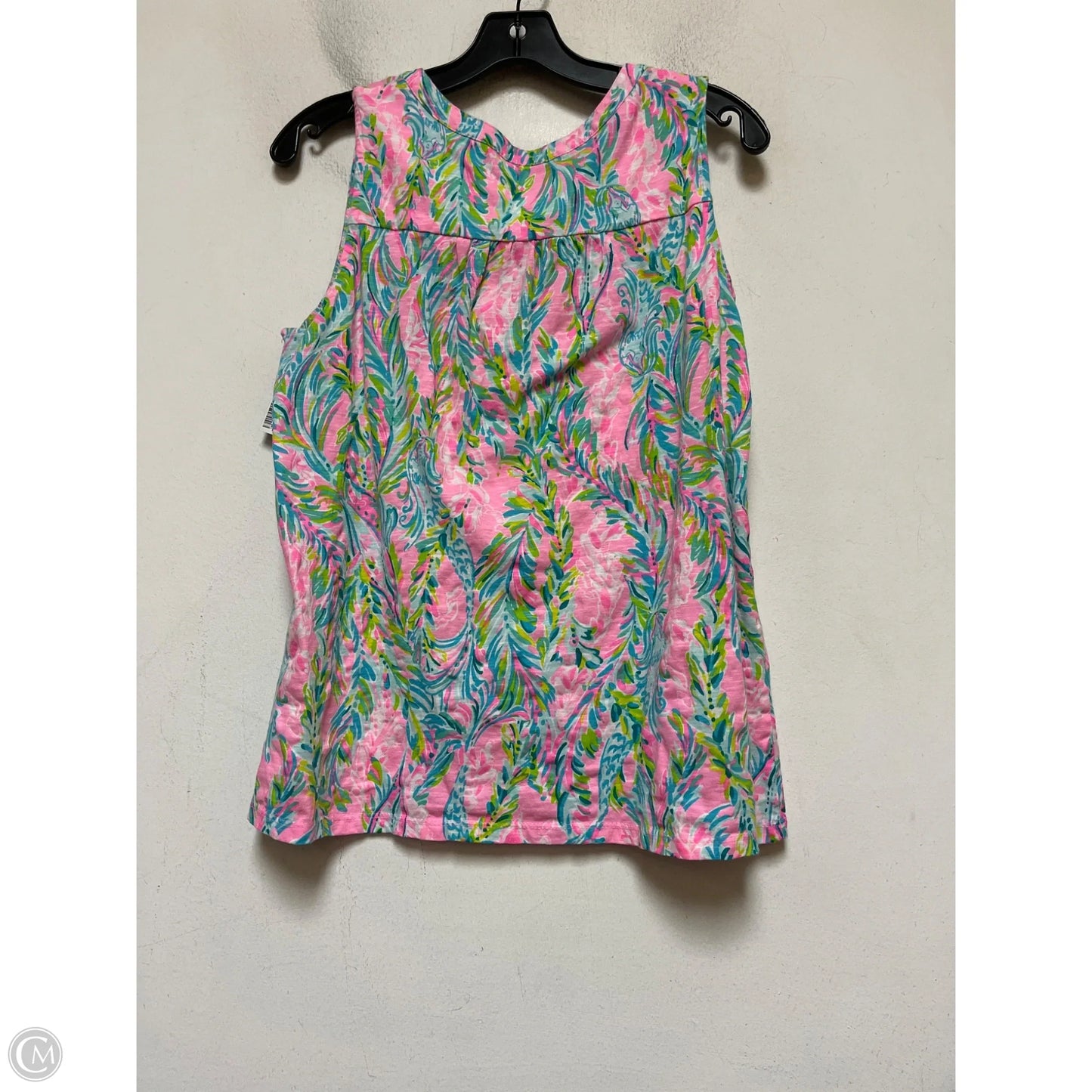 Tank Top Designer By Lilly Pulitzer In Green & Pink, Size: L
