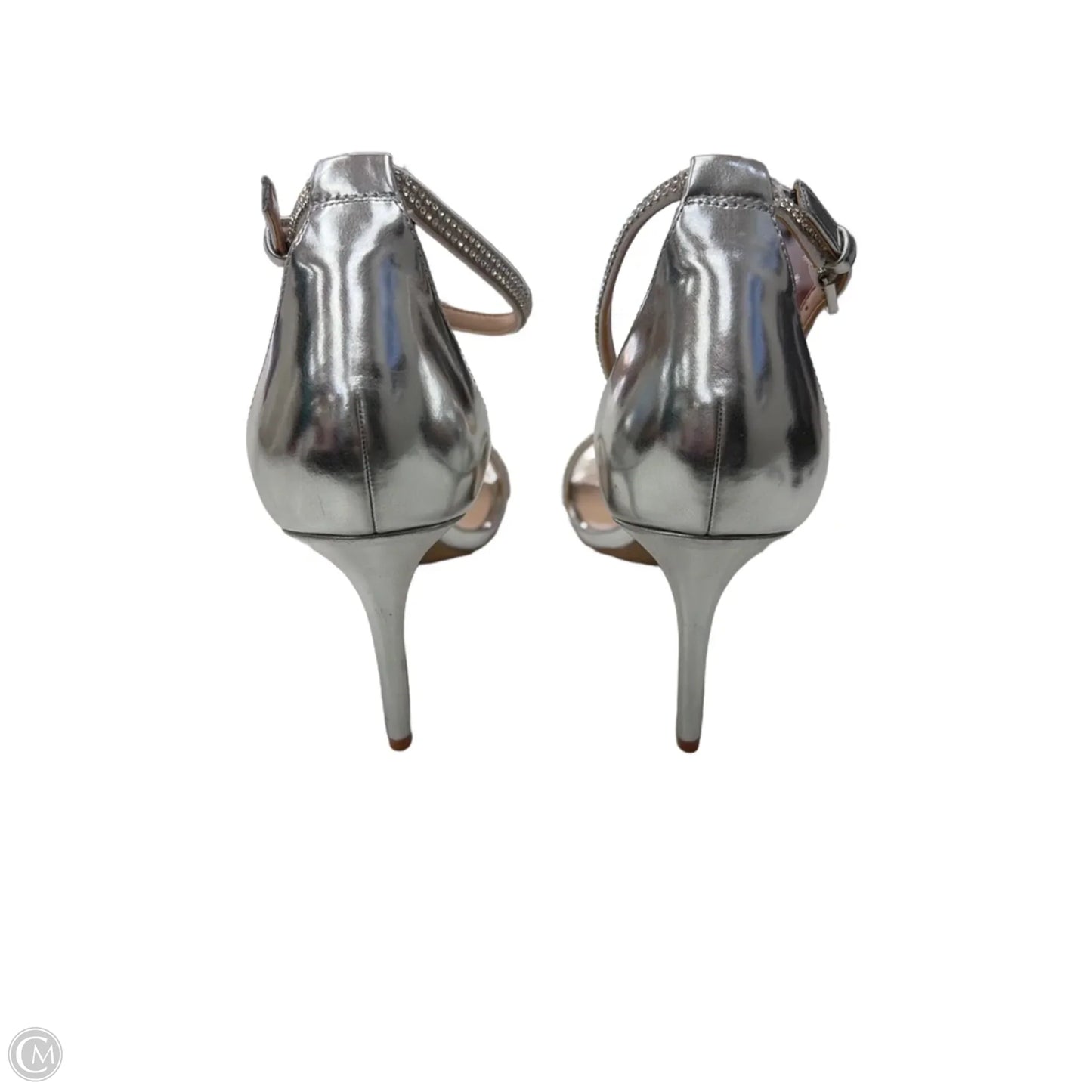 Sandals Heels Stiletto By Aldo In Silver, Size: 10