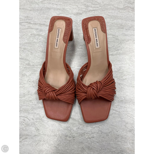 Sandals Heels Block By Antonio Melani In Orange, Size: 10