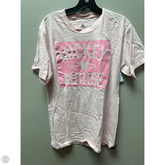 Top Short Sleeve Basic By Disney In Pink, Size: M