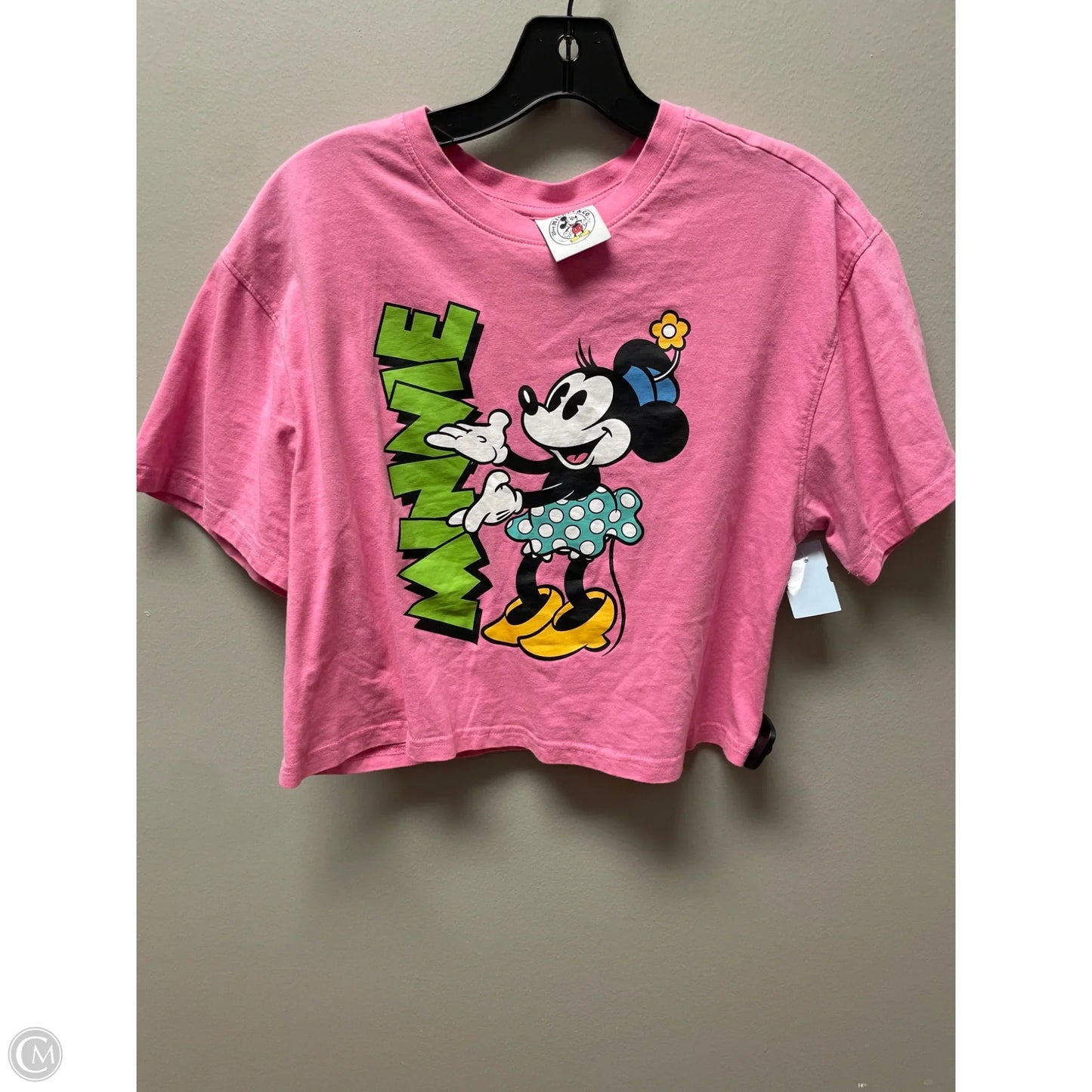 Top Short Sleeve Basic By Disney In Pink, Size: M