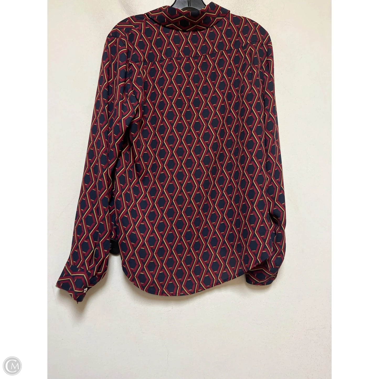Top Long Sleeve By Tommy Hilfiger In Geometric Pattern, Size: S