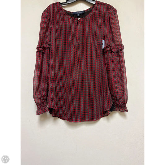 Top Long Sleeve By Tommy Hilfiger In Black & Red, Size: M