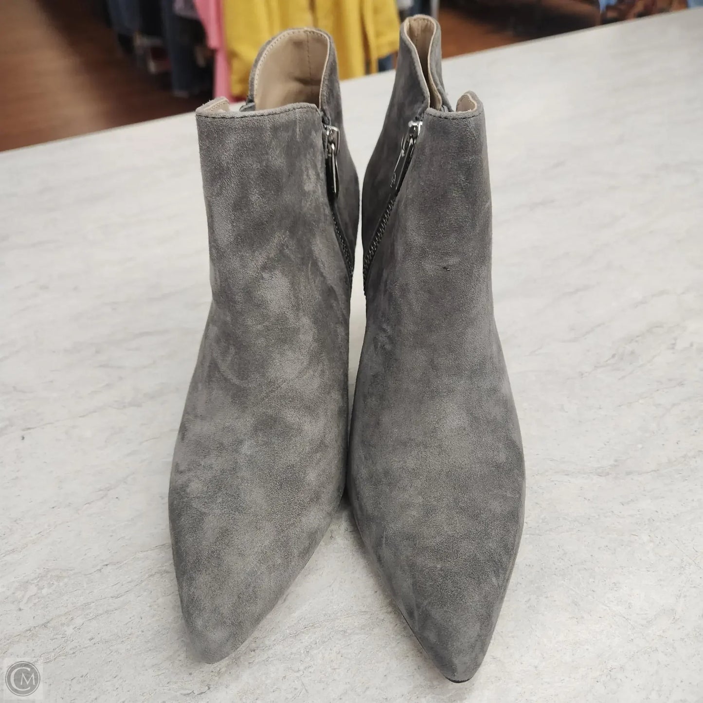 Boots Ankle Heels By Adrienne Vittadini In Grey, Size: 7.5