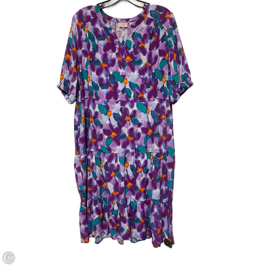 Dress Casual Midi By Logo In Purple, Size: Xl