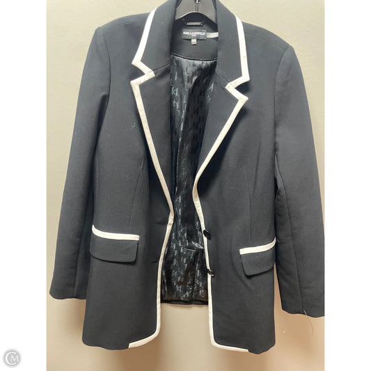 Blazer Designer By Karl Lagerfeld In Black, Size: L