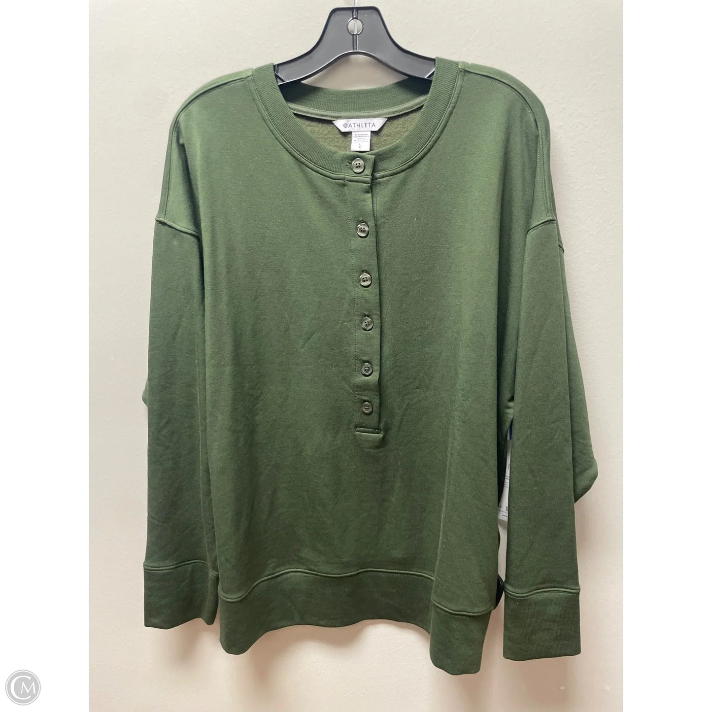 Athletic Top Long Sleeve Crewneck By Athleta In Green, Size: L