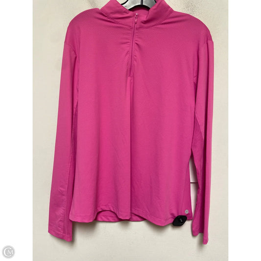 Athletic Top Long Sleeve Collar By Gottex In Pink, Size: Xl