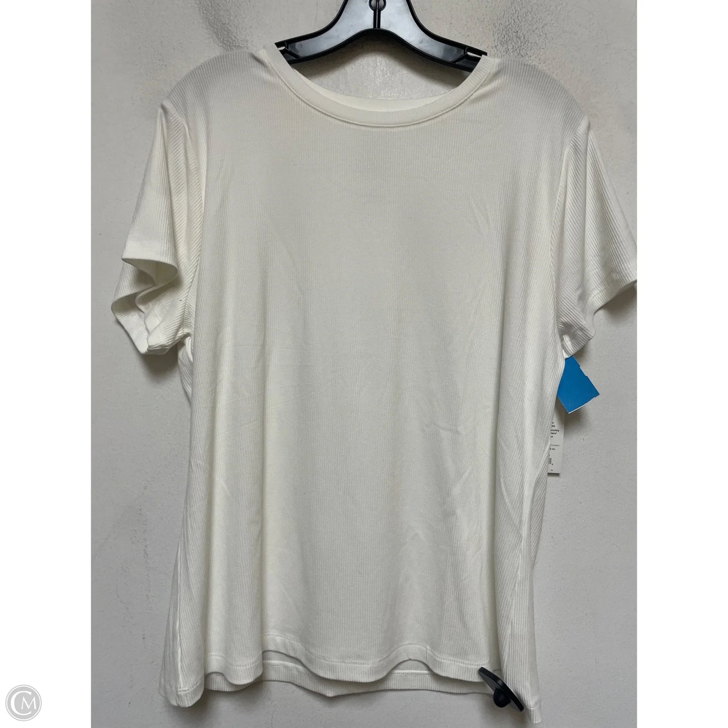 Top Short Sleeve Basic By Nine West In Ivory, Size: Xxl
