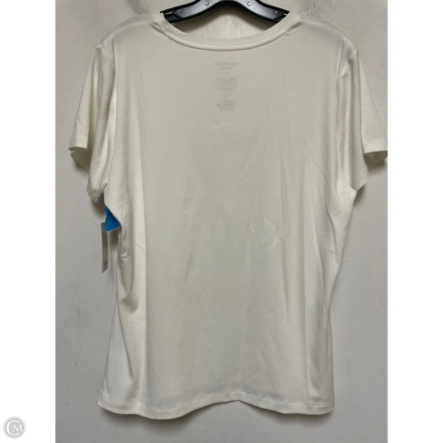 Top Short Sleeve Basic By Nine West In Ivory, Size: Xxl
