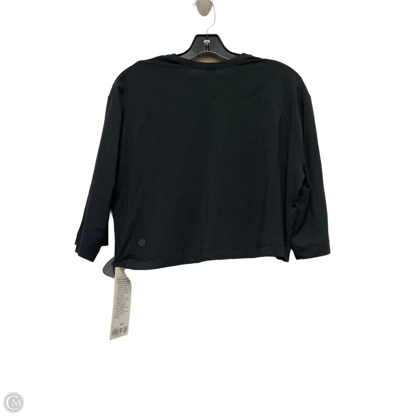 Athletic Top Short Sleeve By Lululemon In Black, Size: 8