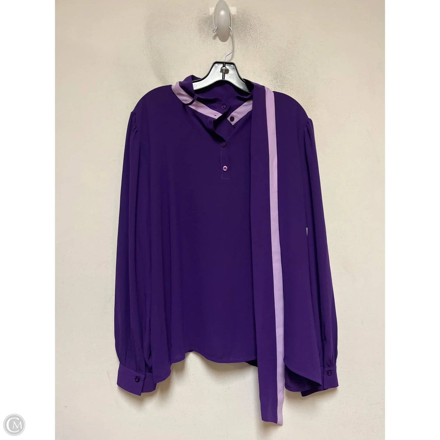Top Long Sleeve By Eloquii In Purple, Size: 3x