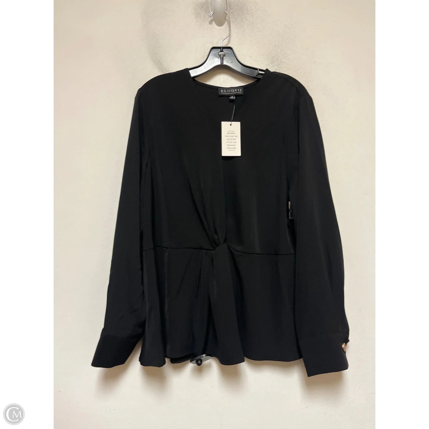 Top Long Sleeve By Eloquii In Black, Size: Xxl
