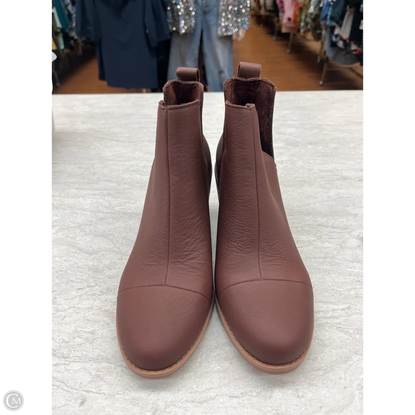 Boots Ankle Heels By Toms In Brown, Size: 5.5