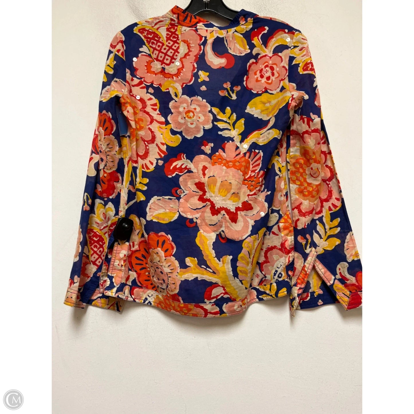 Top Long Sleeve Designer By Tory Burch In Floral Print, Size: Xs