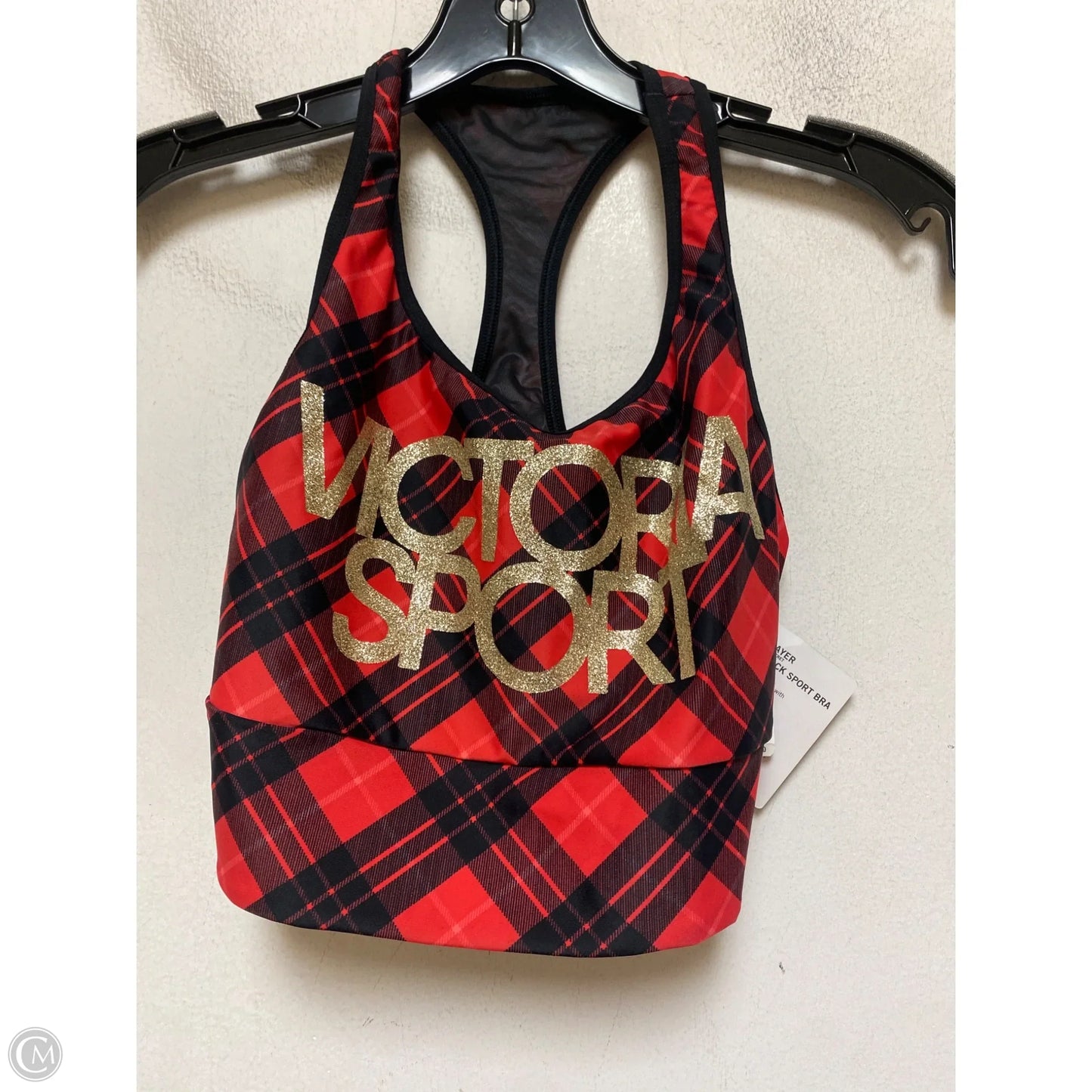 Athletic Bra By Victorias Secret In Plaid Pattern, Size: M